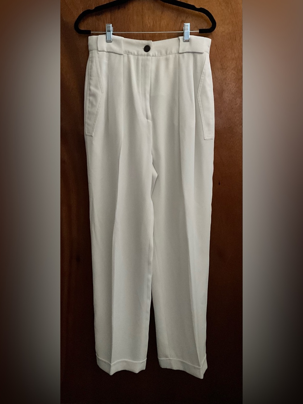 High-Rise Cream Tailored Trousers for Women